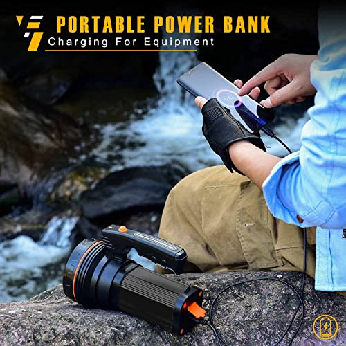 𝗥𝗲𝗰𝗵𝗮𝗿𝗴𝗲𝗮𝗯𝗹𝗲 𝗙𝗹𝗮𝘀𝗵𝗹𝗶𝗴𝗵𝘁,Super Bright 180000 Lumen Led Handheld Spotlight 𝟏𝟐𝟎𝟎𝟎𝐦𝐀𝐡 With Waterproof Design& Rechargeable Feature,Perfect For Home Power Failure & Boat Use #TOP3