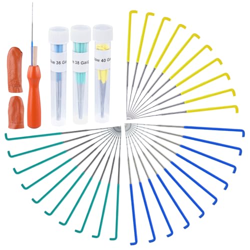Mayboos 30 Pcs Wool Felting Needles, 3 Colors, 36-40 Gauge, Color Coded Tool Kit with Needle Box