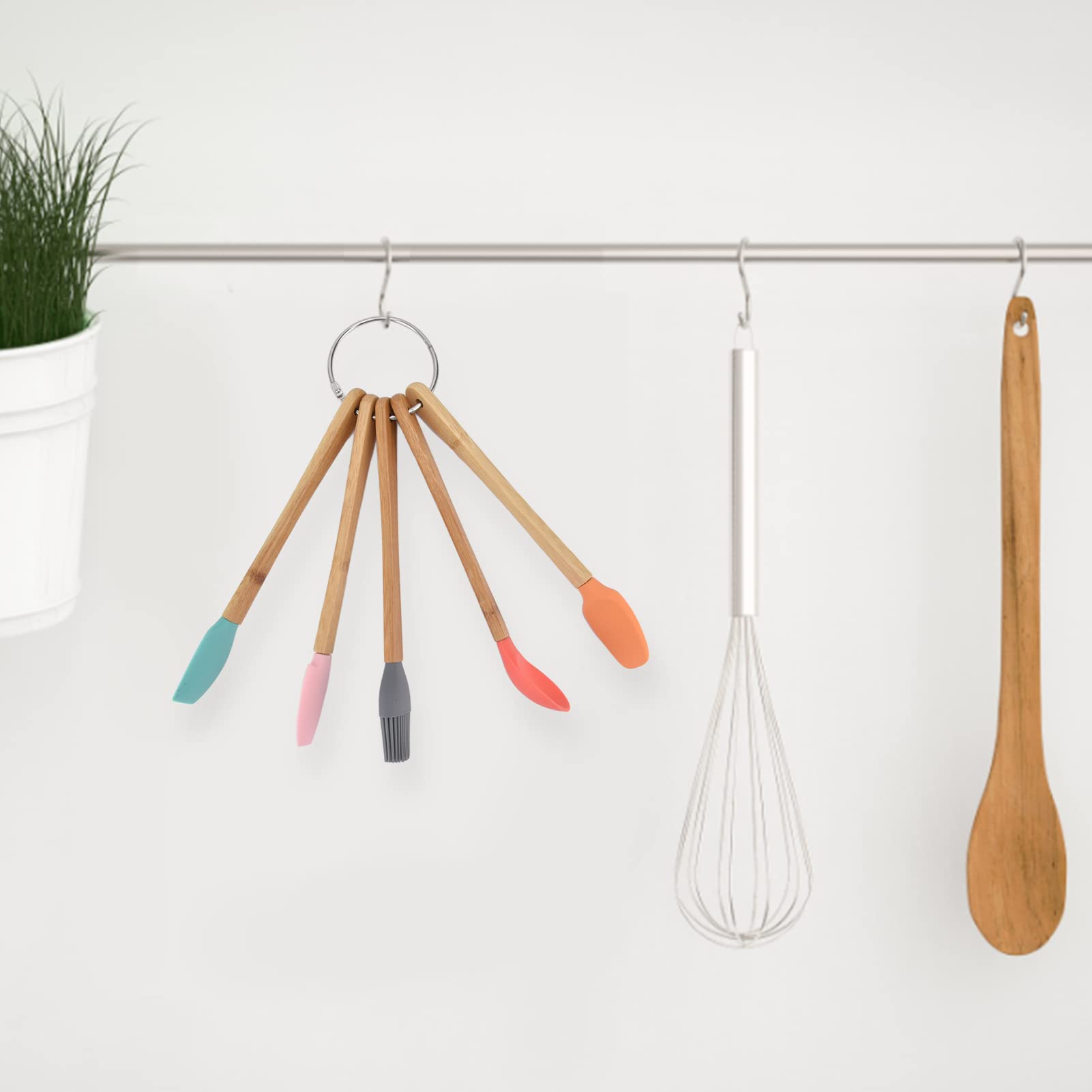 Schaber-Spachtel-Set, Wärme-Küchen-Backwerkzeug-Set, lebensmittelechtes Silikon, Backspatel, Schneider, Löffel, Spatel, Küchenschaber, 5er-Set