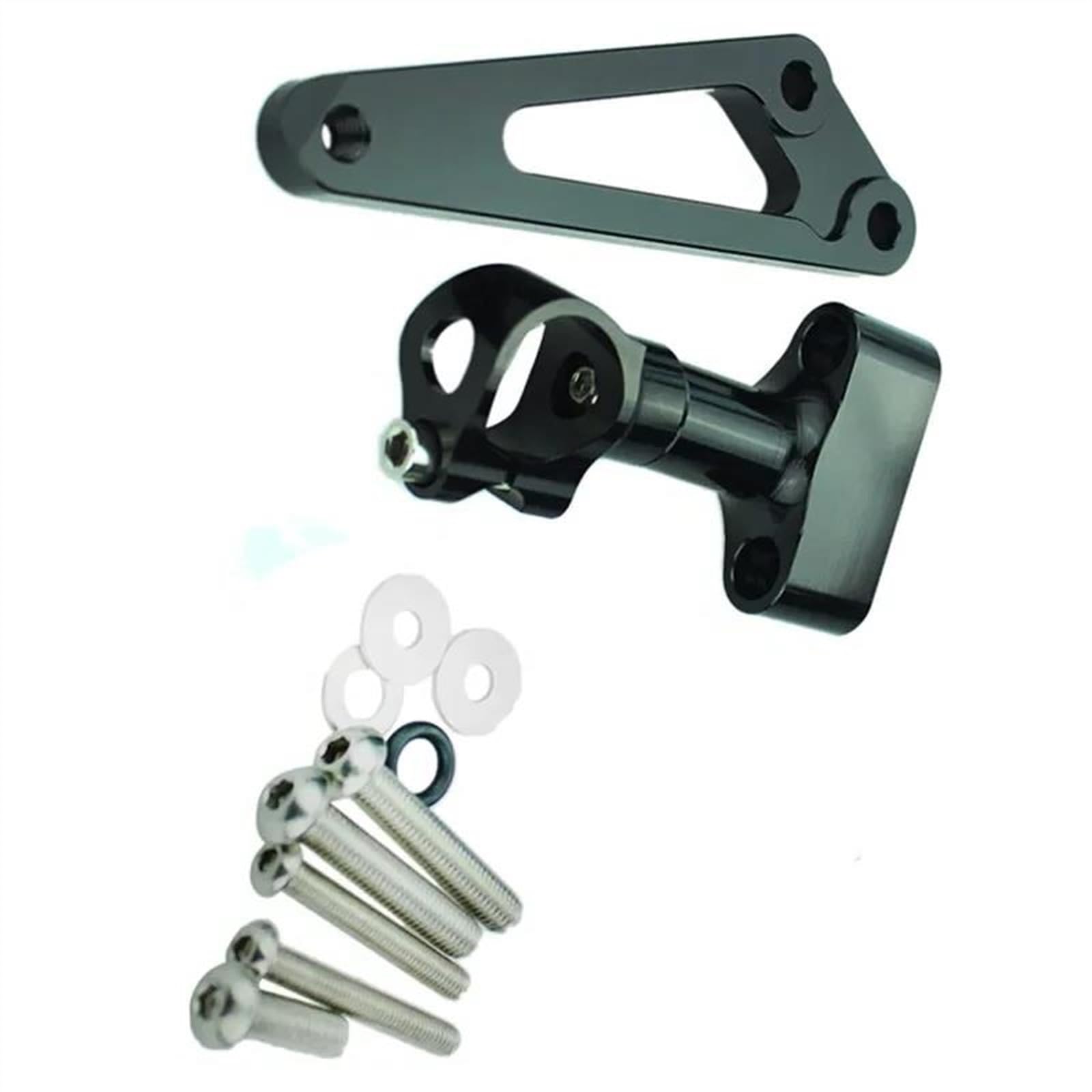 Lenkungsdämpfer Motorrad CNC Lenkung Dämpfer Stabilisator Halterung Montage Halter Set Für H-ONDA CB600F Hornet 2007-2016(Nero)