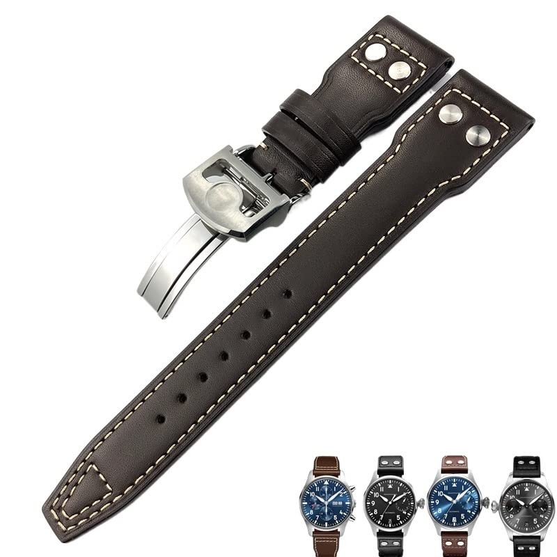 Bracelet de montre en cuir IWC Pilot Mark: élégance italienne pour Portofino et Portugieser.