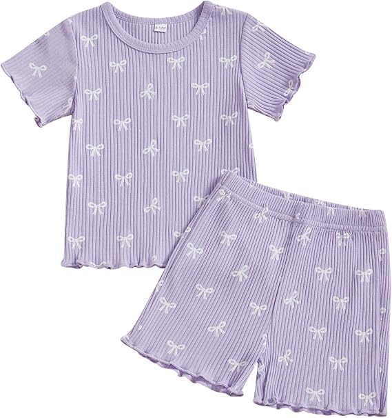 Fnaobai Kleinkind Baby Mädchen Sommer Kleidung Rüsche Gerippt Strick...