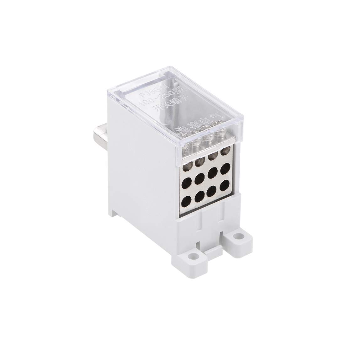 uxcell 1 Inlet 12 Outlet DIN Rail Terminal Blocks 690V 125A Max Input Distribution Block for Circuit Breaker