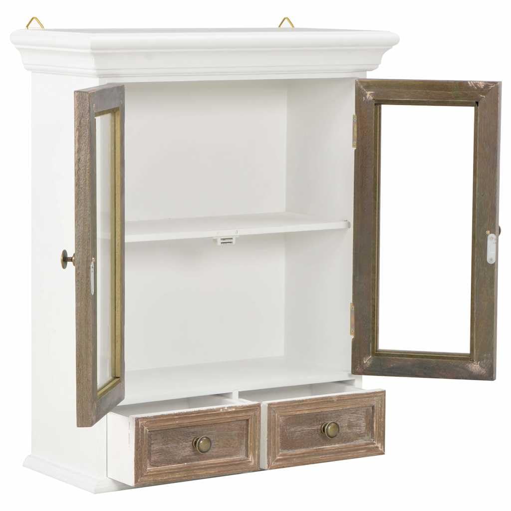 Armoire murale 49 x 22 x 59 cm en bois marron blanc acrylique