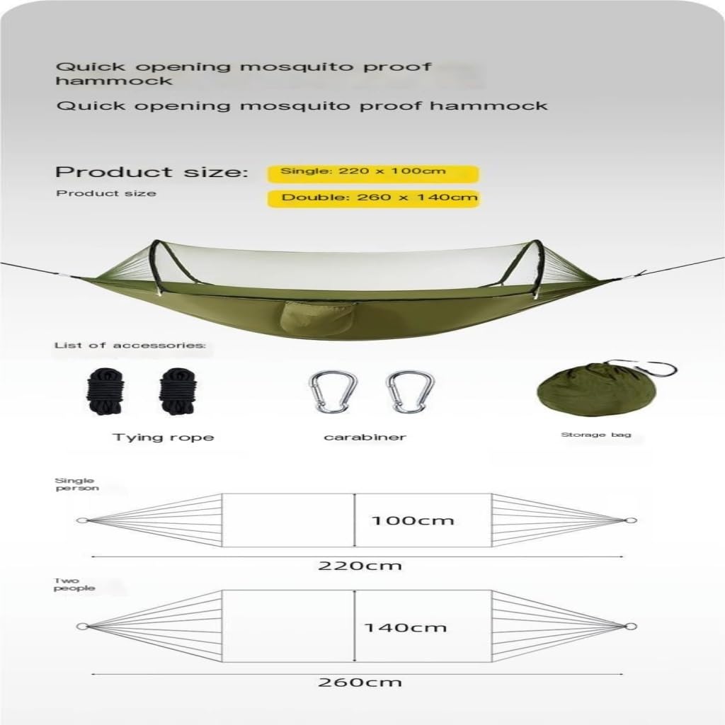 Moskitiera ogrodowa, Letni hamak kempingowy na świeżym powietrzu z siatką podwójne sanki(A)