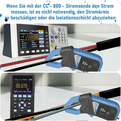 Hantek CC-800 AC/DC Stromzange 5KHz Bandwidth 800A DC, Digitales Stromzangen-Multimeter Messgerät mit BNC-Anschluss Stromzangenmessgerät, Strom-Wellenformzange Oszilloskop-Zubehör