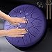 Konrisa Steel Tongue Drum 6 Inch 11 Notes D Major, Percussion Instruments Steel Drum for Meditation Yoga Musical Education Zen Drum Hand Pan Christmas New Year's Gift for Adults Kids (Purple)