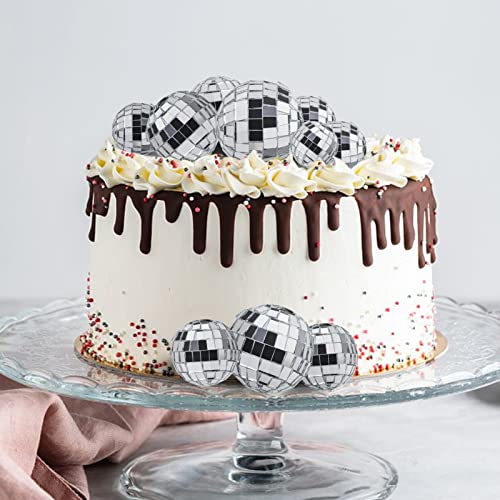 Xcrui 24 Pcs 1.6” Mini Disco Mirror Ball ,Christmas Balls Ornaments Xmas Tree Hanging Balls Pendants With Fastening Strap For Bar Party Wedding Christmas Xmas Tree Home Decoration #TOP5