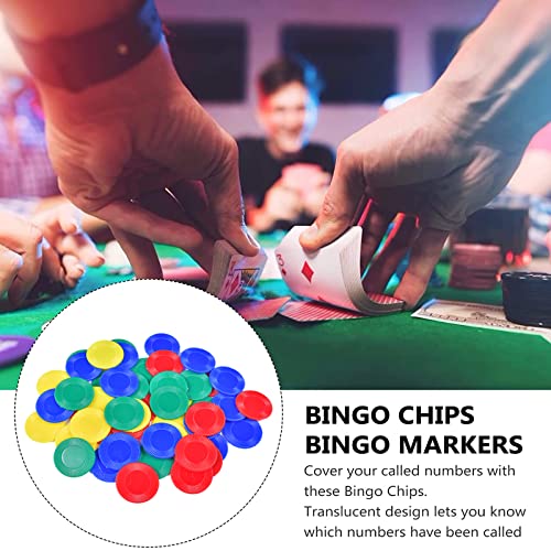 400 Stücke Plastik Poker Chips, Spielchips, Bingo Chips, Kinder Zählchips zum Lernen Mathematischer Berechnungen und Bingospiele, 4 Farben (Rot, Blau, Grün, Gelb, 0.86 Zoll