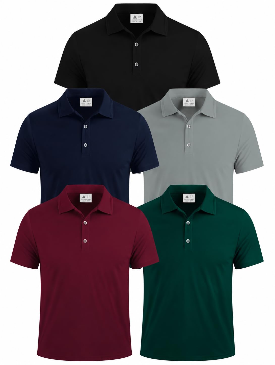 ZITY Herren Poloshirts 5er Pack Kurzarm Golf Polohemden Freizeitshirts Atmungsaktiv & Leicht