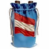 Wine Bag - Flag of Austria on a flag pole with blue sky Austrian Illustrations