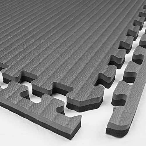 IncStores 7/8 Inch Thick Tatami Foam Flooring Tiles | Textured Interlocking Foam Tiles for Martial-Arts Floor Protection in Your Home Gym, Playroom, and More | Black/Grey, 8-3'x3' Tiles (72 Sq Ft) by IncStores - Image 4