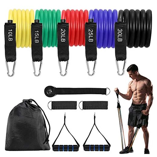 Bearbro Bandas Elasticas Resistencia, Elásticas de Resistencia Set, Bandas de Ejercicios Bandas de expansión, para Entrenamiento de Resistencia, Gimnasio en casa, Yoga, Pilates,Fisioterapia