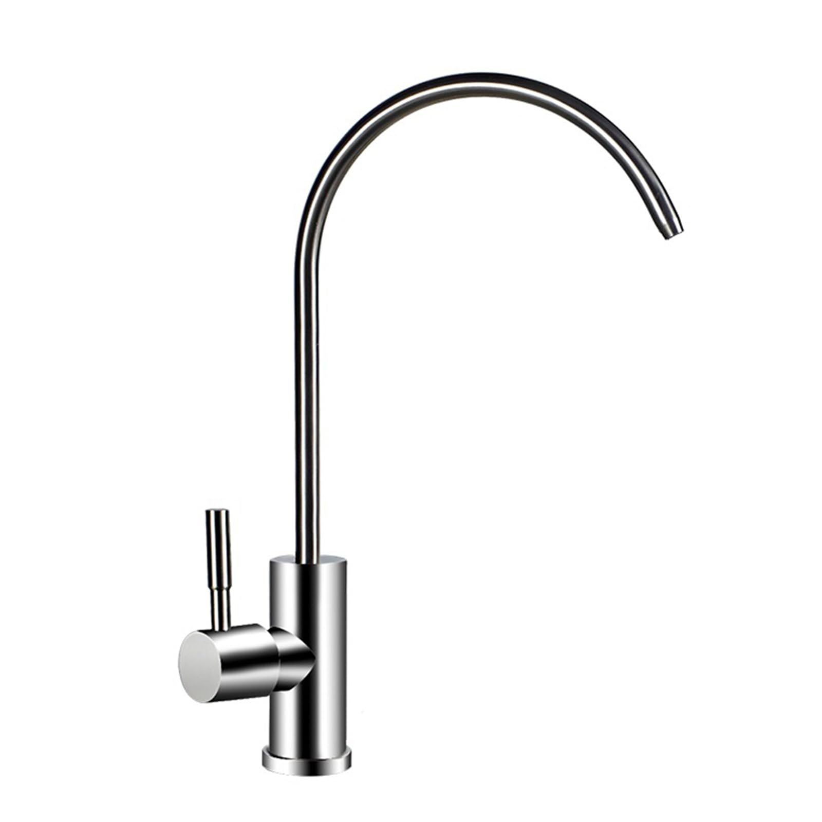 Faucet Stainless Steel Swan Neck Kitchen Sink Faucet with Filter Single Cold Drinking Water Tap