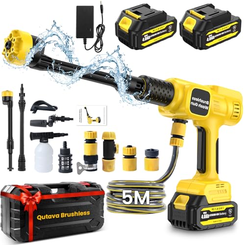 Nettoyeur Haute Pression sans Fil 21V - 6 en 1 Buse Multifonction Pistolet Haute Pression 652 PSI...