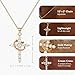 UVGVA 18K Gold Plated Crown Cross Necklace for Women, Religious Faith Jewelry, Gift for Christian Women (Crown Cross Necklace)