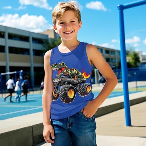 Boy's Tank Top Shirts Kids Athletic Dry-Fit Tank Top Sleeveless Moisture Wicking Active Undershirts (Age 2-14)3