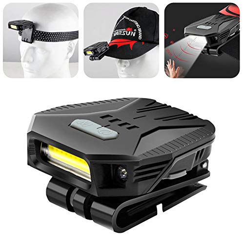 LED Clip On Cap Leicht, 5 Modi Dimmbar Ultra Bright LED Cap Hut Licht mit Sensorsteuerung, Wasserdicht IPX5 LED Stirnlampe Cap Light Cap Sensorische