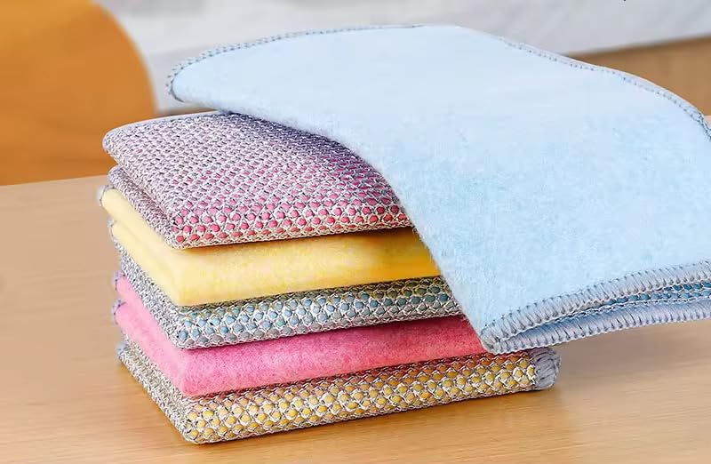 Image of Butterthief Non Scratch Dish Wash Steel Scrub for Kitchen Metal Dish Cloth Scrubber, Stainless Steel Cleaning Pads, Rust-Resistant & Long-Lasting Utensil Cleaner for Pots, Pans & Sink (Pack of 5)