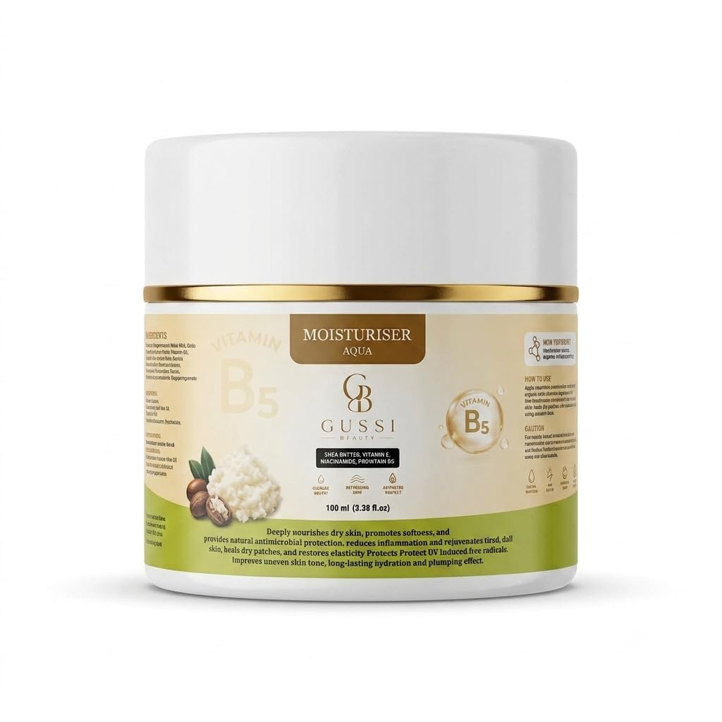 Gussi Beauty Aqua Moisturiser for Dry Skin | Vitamin B5, Shea Butter & Niacinamide Face Cream | Deep Hydration, Anti-Ageing & Plumping Effect | 100ml-image-39