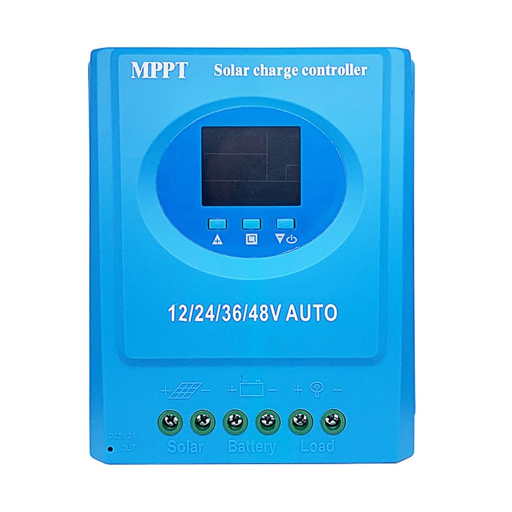 Régulateur de Charge Solaire MPPT 120A 12V/24V/36V/48V avec Double Charge USB Automatique pour Batterie au Plomb ou au Lithium et Panneau Solaire B
