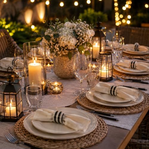 CLEENTABLE Epoxy Resin Napkin Rings, Set of 12, Black & White by CLEENTABLE - Used condition - Image 8