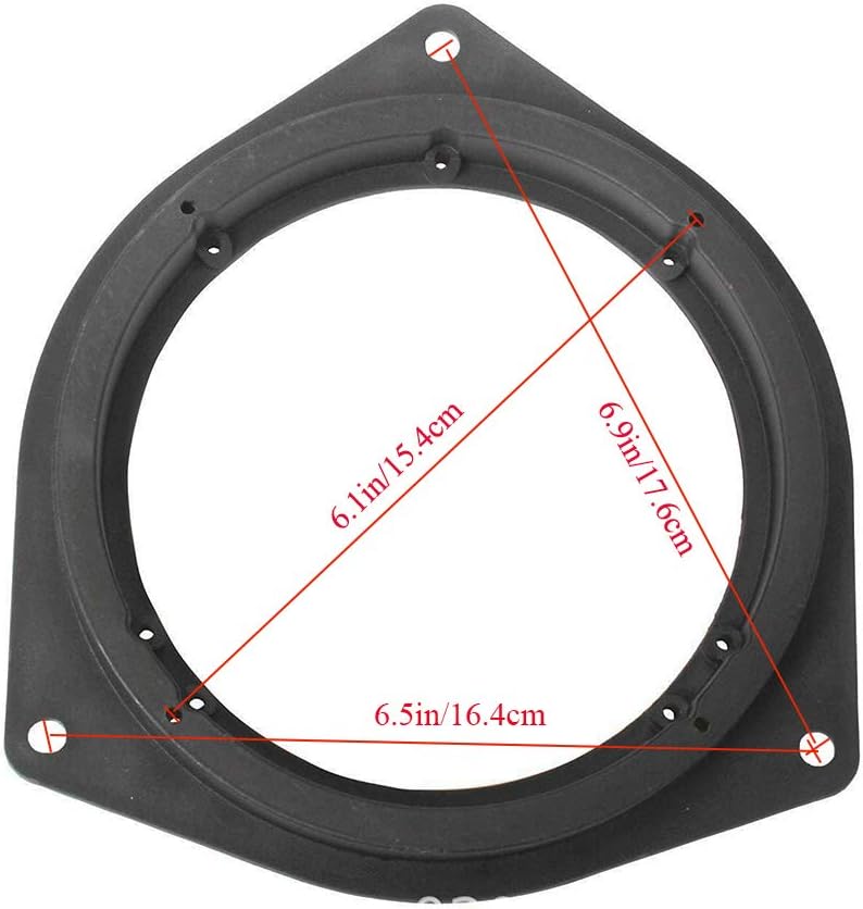 Orgrimmar 2 Pcs 6.5" Plastic Car Speaker Spacers Adapter Black Mounting Spacer Adaptor Ring for Toyota/Crown/Reiz/BYD F3