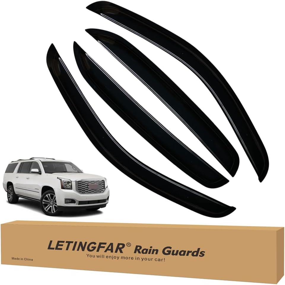 Window Visors Rain Guards for Chevy Tahoe/GMC Yukon 2007 2008 2009 2010 2011 2012 2013 2014 Accessories, Wind Deflectors Vent Shades for Tahoe/Yukon (Not for Yukon XL)