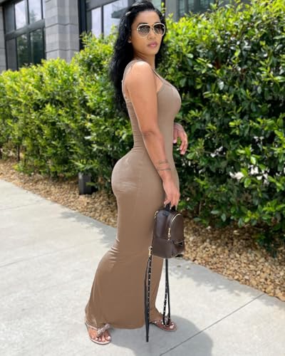 Image of HTD Women Summer Sexy Bodycon Maxi Dress Casual Slim Long Dresses