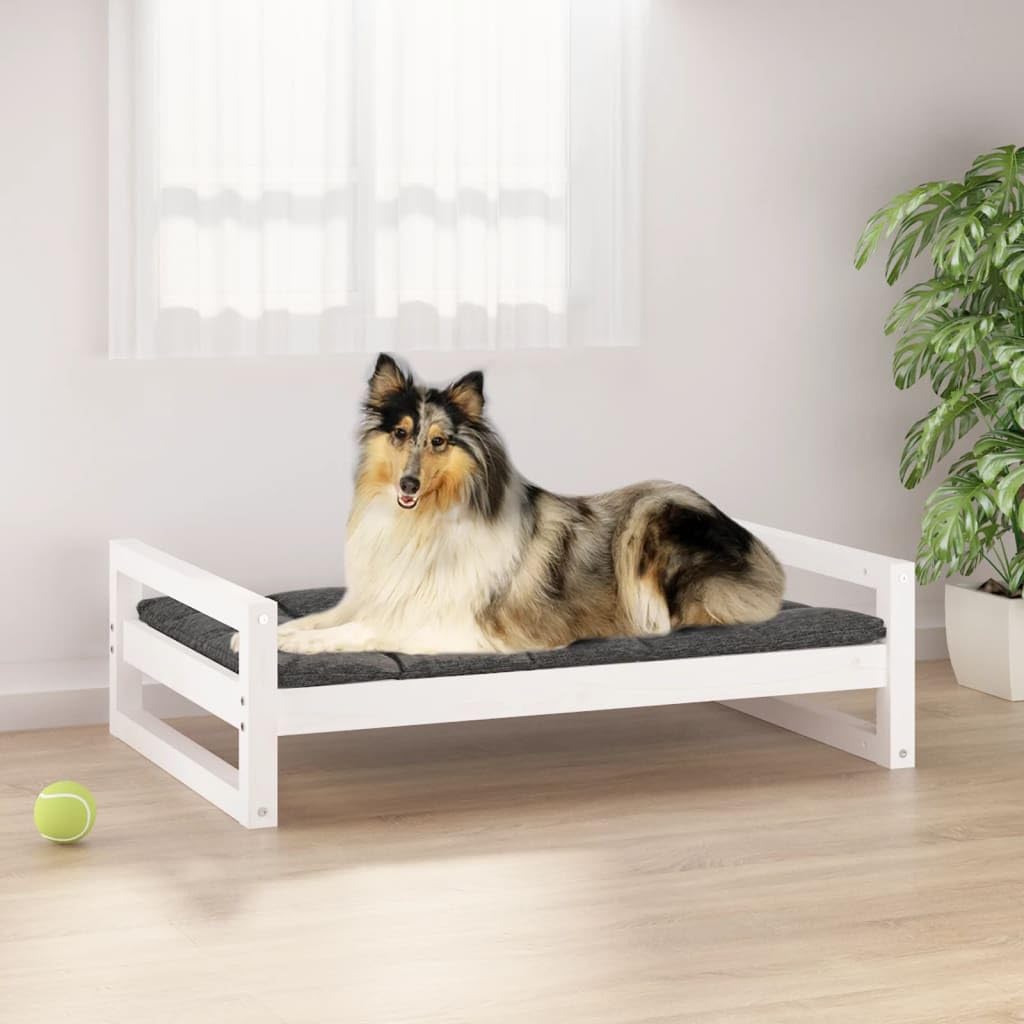 vidaXL Cama para Perros Madera Maciza de Pino Blanco Lavable Mascotas Sofá