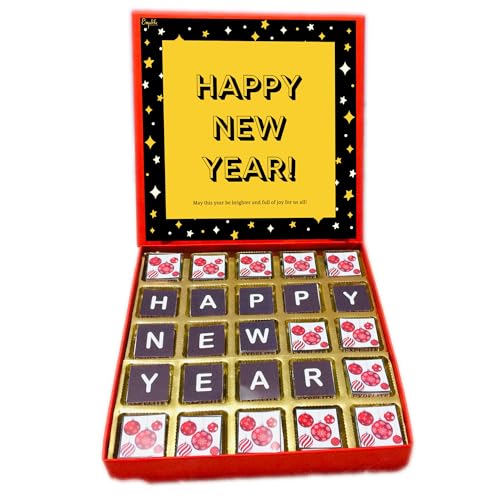 Image of Expelite Happy New Year Chocolate Gift for Kids -25 Pc Happy New Year Gift for Employees Clients Customers