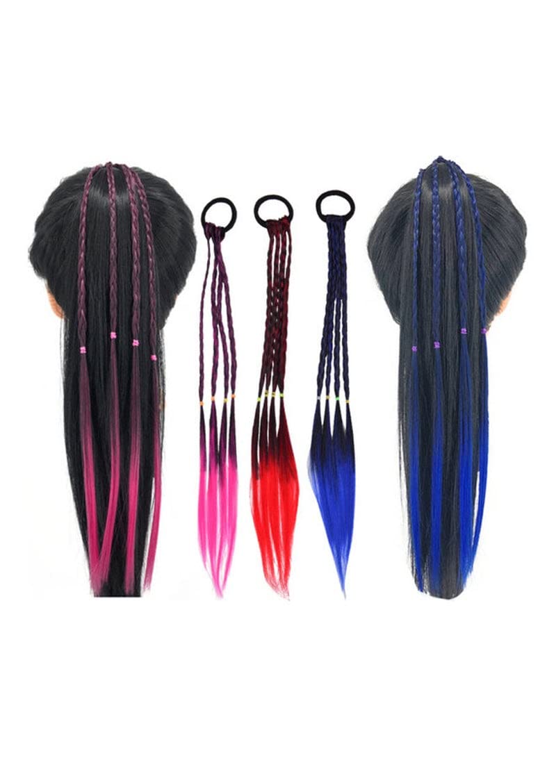 MissTiara 3-Piece Princess Rainbow Hair Wig Set
