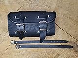 Werkzeugtasche Juno von ORLETANOS kompatibel mit Harley-Davidson Gepäckrolle Werkzeugrolle Toolbox Leder Ledertasche Fatboy Heritage Shovel Dyna Street Bob HD schwarz Black