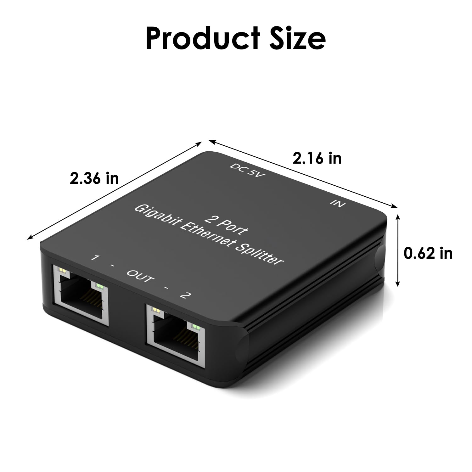 Répartiteur Ethernet RJ45 haute vitesse 1000 Mbps réseau 1 entrée 2 sorties (2 appareils en réseau simultanément) Coupleur Ethernet RJ45 pour câbles Internet Cat5/Cat5e/Cat6/Cat6a/Cat7/Cat8