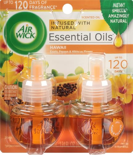 Image of Air Wick plug in Scented Oil 2 Refills, Hawaii, (2x0.67oz), Essential Oils, Air Freshener