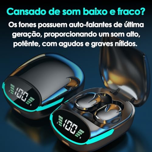 Fone De Ouvido Bluetooth Touch Sem Fio Case Com Display