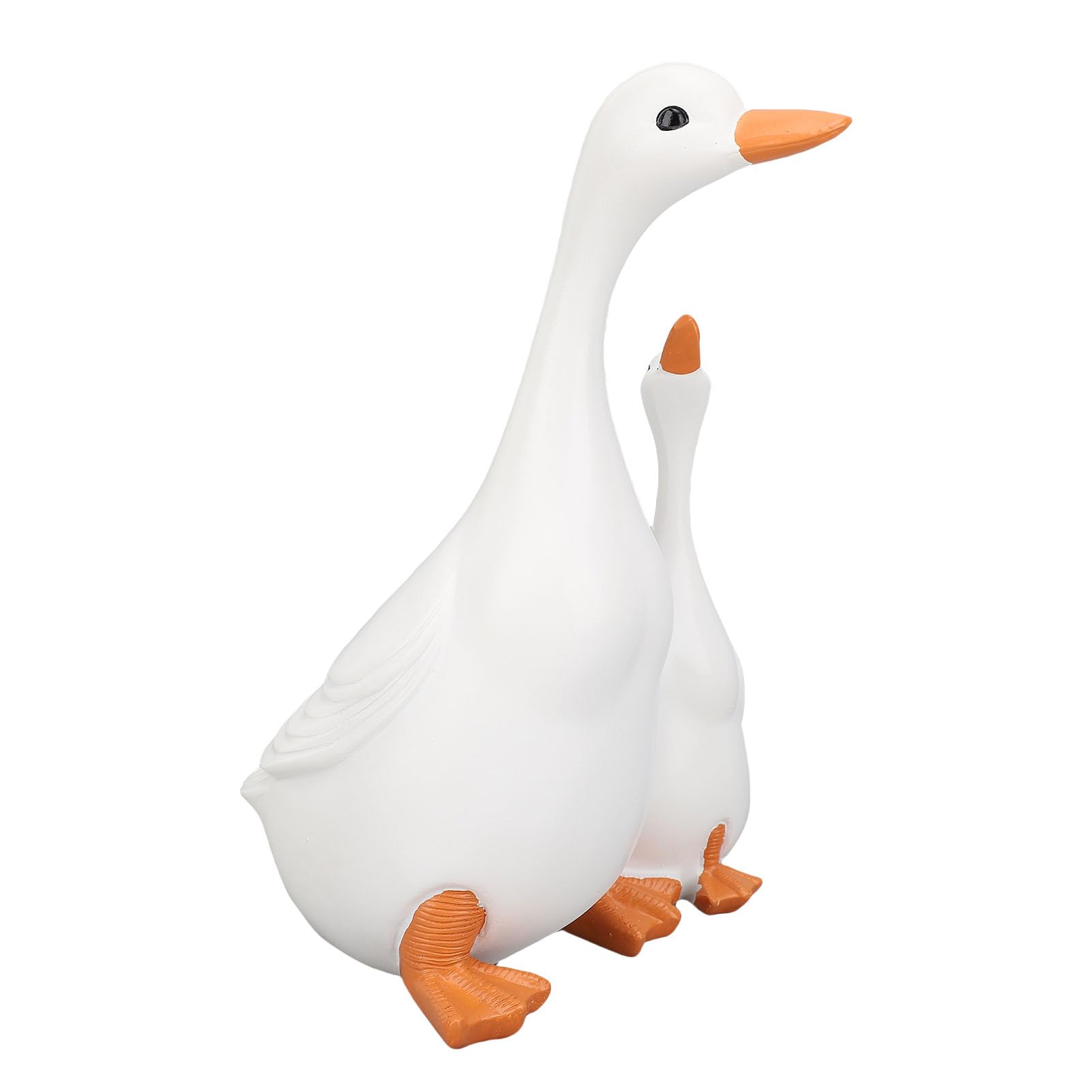 Statue de canard en résine pour animer les abords d'un bassin de jardin