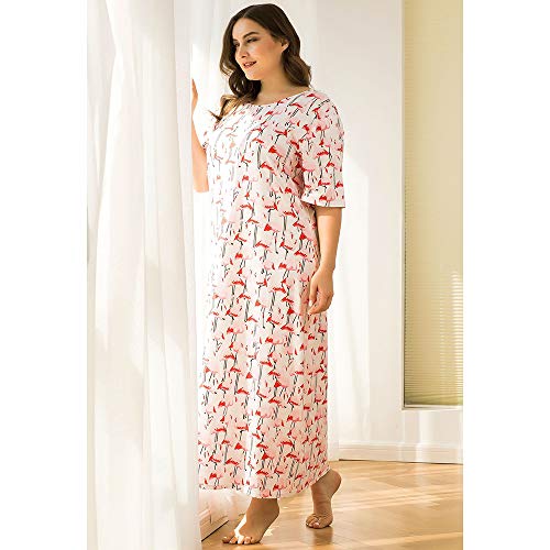 Pyjama taille plus confortable contre la chaleur nocturne en coupe ample - 5