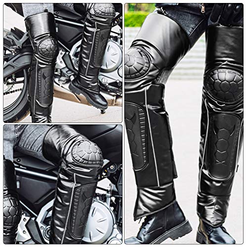 FAVOMOTO 1 par de Joelheiras para Motocicleta à Prova de Vento de Ciclismo Caneleiras Antiderrapante