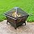 Sunnydaze Northern Galaxy 32-Inch Outdoor Fire Pit with Grill Grate, Spark Screen, and Poker - Heavy-Duty Wood-Burning Fire Pit for Outside
