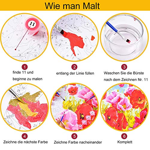 Malen Nach Zahlen Pferde, DIY Ölgemälde Vorgedruckt Leinwand, Paint by Numbers Geschenk für Home Wall Dekor, Malen Nach… – Bild 6
