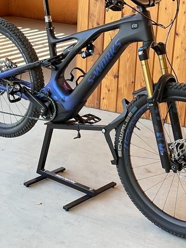 DRAGONWORKS Fahrradständer für E-Bikes mit Mittelmotor | Robuste Konstruktion mit 45 kg Traglast | Wartungsfreundlich & drehbares Hinterrad | Für Reifen von 27,5'' bis 29''