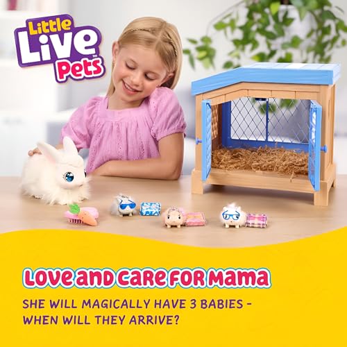 little live pets bunny mama surprise toy set hutch interactive animal playset with 3 surprise babies 20 sounds bunny accessories for girls ages 3