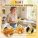 CGOLDENWALL Spiral Potato Cutter 3-in-1 Electric Tornado Potato Slicer for Curly Fries/Twist Hot Dog, Dual-Station Cutting, Automatic Potato Twister, Vegetable Cutting Machine for Home Commercial Use