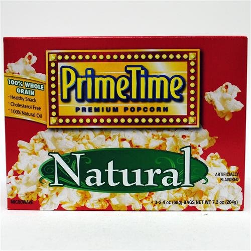 Prime Time Natural Microwave Popcorn 3pk