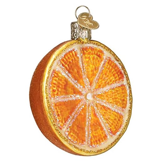 Old World Christmas Orange Glass Blown Ornament for Christmas Tree, Handcrafted Holiday Decoration, Fruit Collection