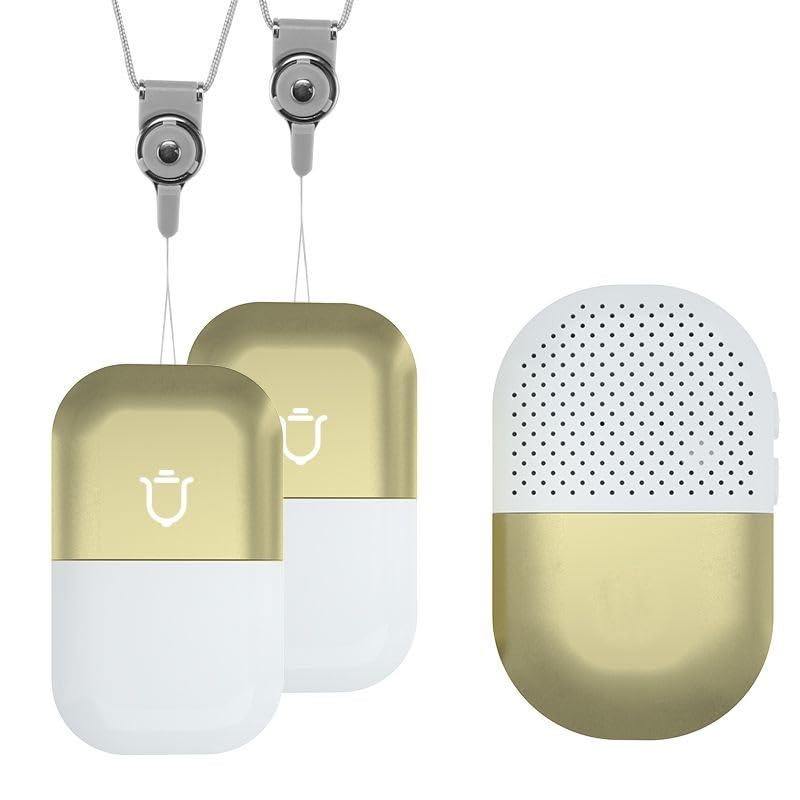 Image of Ash & Roh Digital Smart Wireless Door Bell Waterproof with Receivers 200m Range Colorful Lights Easy Plug & Play Installation Perfect for House, Villa, Office & Shops (White Two Bell One Receivers)