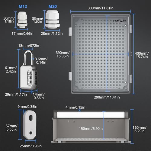 CAMWAY Coffret Electrique Etanche Exterieur en ABS Boîte de Jonction IP67 – vue 3