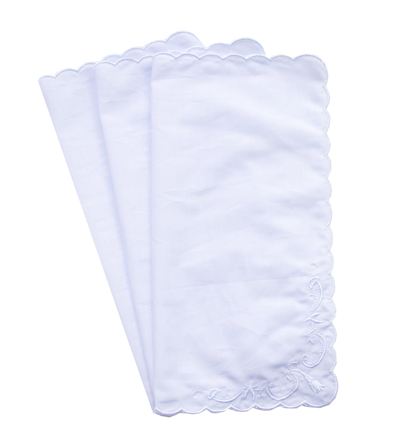 BonjourMrsMrLadies Womes White Embroidery Cotton Handkerchiefs Wedding Hankies
