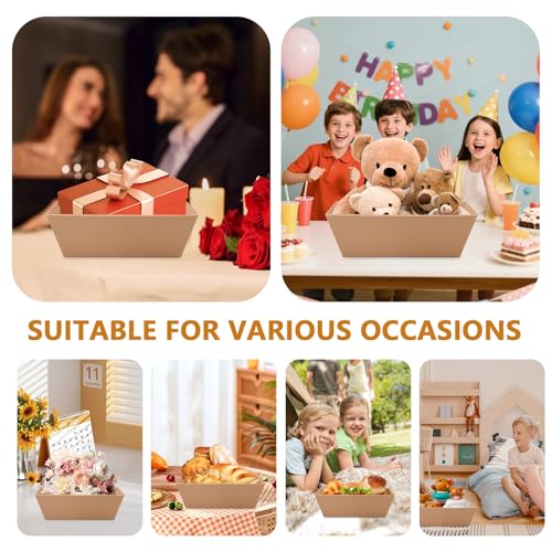 Holtrae 6er Set Präsentkorb Leer DIY Geschenkkorb Pappe mit Griffen Ohne Deckel Schachteln Lebensmittelecher Geschenkbox Feiertage Geschenke für Personalisierte Geschenkpakete Weihnachten Ostern